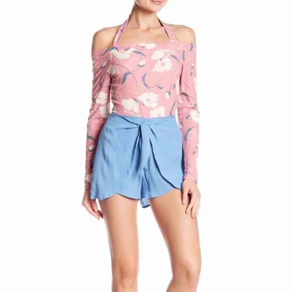 june & hudson Pants - June & Hudson | Blue Tie Front Overlay Shorts SZ 1